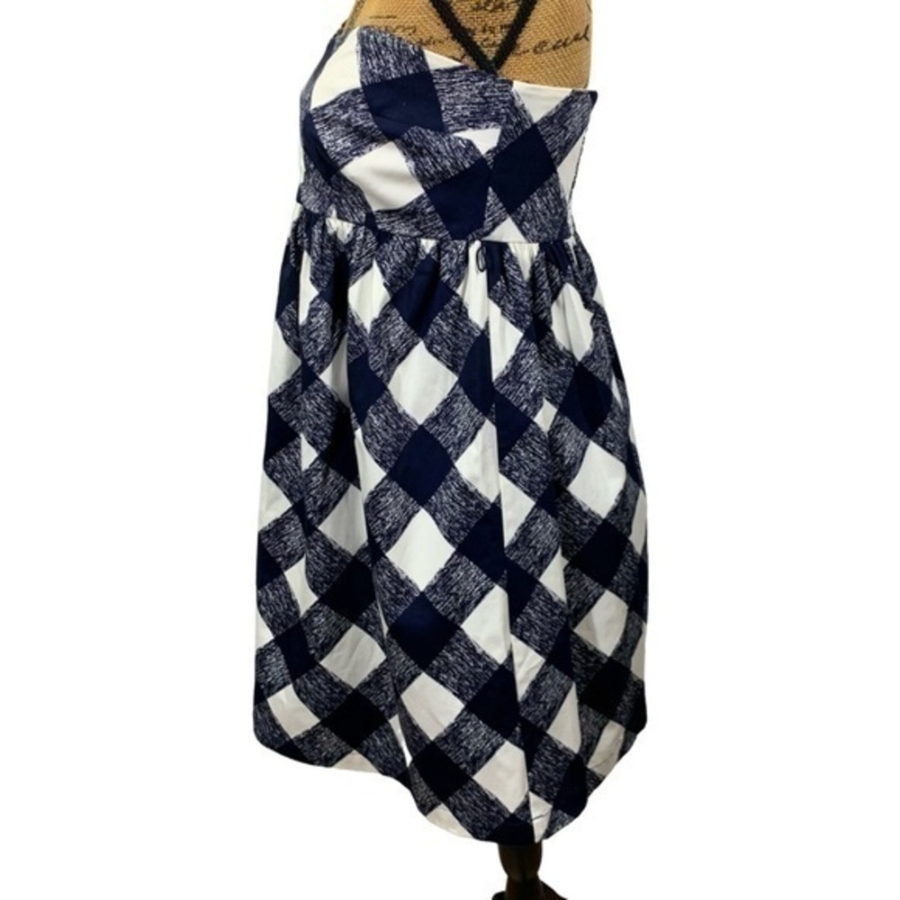 MOTHERHOOD Navy Blue & White Plaid A-Line Dress -‎ NWOT - Picture 5 of 12
